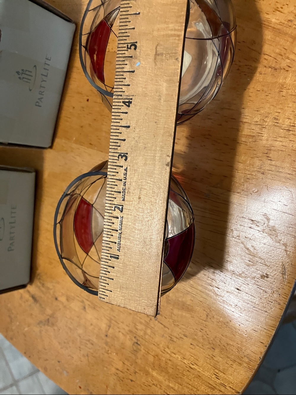 New.  Set of 2  Partylite glass mosaic style small 3” votive holders - Picture 7 of 11